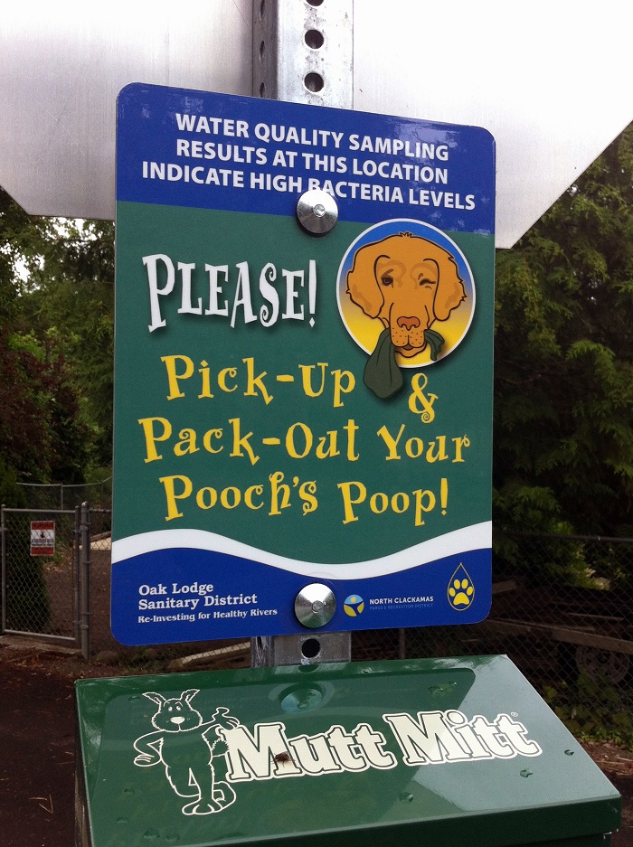 Pet Waste Sign Installed on the Trolley Trail